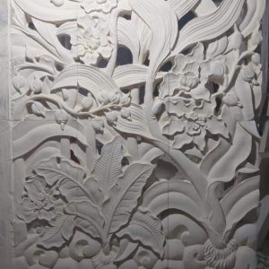 Ornamen Ukiran Relief Batu Alam Motif Bunga Teratai ukiranbali.com