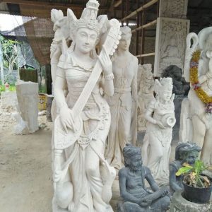 Patung Batu Bali Motif Dewi Saraswati ukiranbali.com