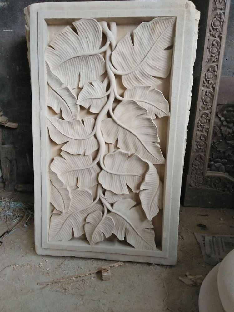 Relief Bali Batu Paras Jogja Motif Daun Relief Bali Batu Paras Jogja Motif Daun ukiranbali.com