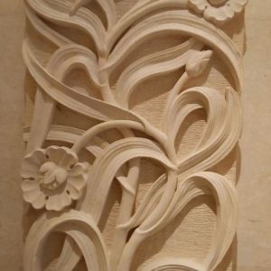 Relief Batu Alam Ukir Motif Bunga Mawar ukiranbali.com