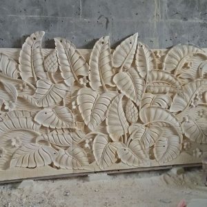 Relief Batu Alam Khas Bali Motif Daun ukiranbali.com