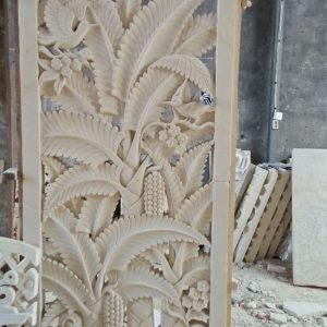 Relief Batu Alam Khas Bali Motif Daun ukiranbali.com