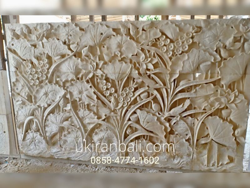 relief ukiran dinding lotus minimalis - UkiranBali.com